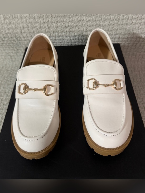 Cushionaire Shoes - Cushionaire  Memory foam White Loafers with Gold Bit Detail